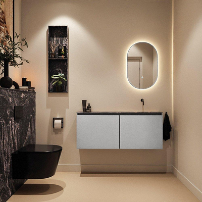 MONDIAZ TURE-DLUX Meuble de toilette 120 cm Plata. Lavabo EDEN Lava position droite. Sans trou de robinet.