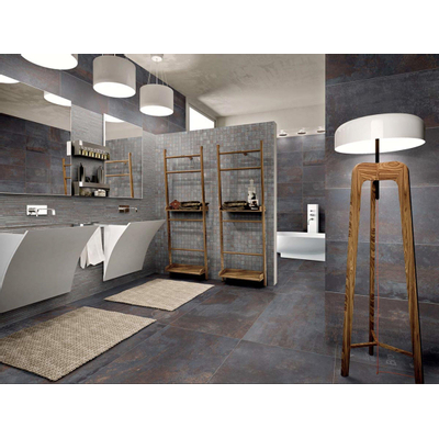 Terravito Copuro carreau mural et de sol - 60x60cm - 9mm - carré - rectifié - aspect béton - noir mat
