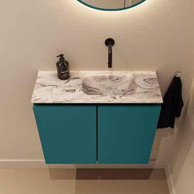 MONDIAZ TURE-DLUX 60cm toiletmeubel Smag. EDEN wastafel Glace positie rechts. Zonder kraangat.