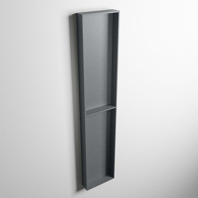 MONDIAZ EASY Nis - 89.5x29.5cm - geschikt voor in- of opbouw - 2 vakken - kleur Plata | Plata