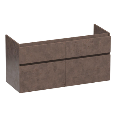 BRAUER Delight meuble sous-lavabo - 120x46x60cm - 4 tiroirs à fermeture amortie - sans poignée - 2 découpes pour siphon - Erosion