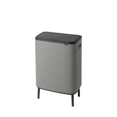 Brabantia Bo Touch Bin Hi Afvalemmer - 2x30 liter - 2 kunststof binnenemmers - mineral concrete grey