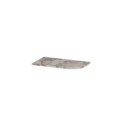 INK Concept R Plan vasque - 40x22x1.7cm - pour meuble sous-lavabo de lave-mains arrondi à droite - Céramique - Island brillant
