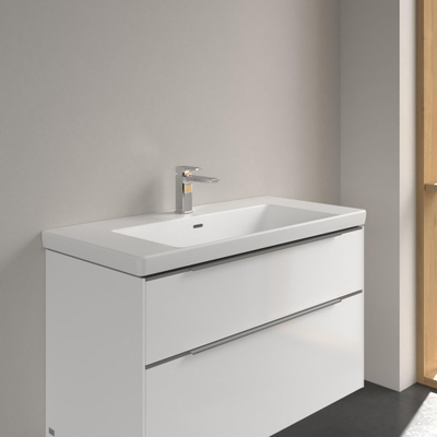 Villeroy & Boch Subway 3.0 Plan vasque 100x16.5x10.4cm 1 trou de robinet avec trop-plein et Ceramic+ Stone White