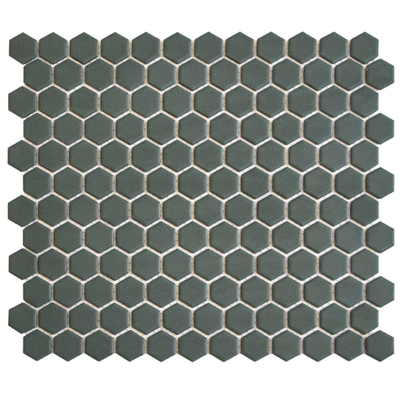 The Mosaic Factory Hexagon mozaïektegel - 26x30cm - wand en vloertegel - Zeshoek/Hexagon - Porselein Camo Green Mat