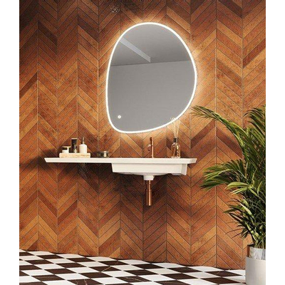 Crosswater Mada Spiegel met verlichting - 60x80cm - horizontaal/verticaal - LED - 2700K tot 6400K - dimbaar - kiezelvorm - helder (zilver)