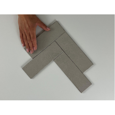 Equipe Cerámicas Kalma carreau mural - 6x18.6cm - Morchella brillant (gris)