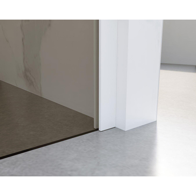 Fortifura Galeria Douche à l'italienne - 50x200cm - verre fumé - Blanc mat