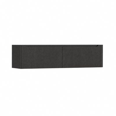 H&R Badmeubelen Juice Wastafelonderkast - 180x45x40cm - rechterhoek afgerond - 2 lades - geïntegreerde greep - basalt