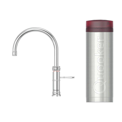 Quooker Classic Fusion Round kokendwaterkraan - draaibare uitloop - PRO3 reservoir - Warm / kokend water - Chroom