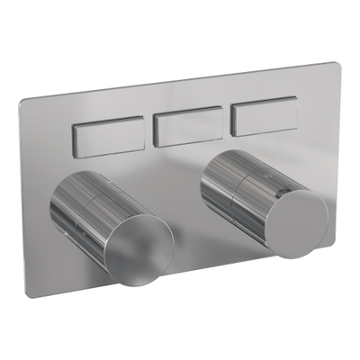 BRAUER Stripe 3-weg Inbouwthermostaat - drukknoppen - inclusief inbouwdeel - chroom