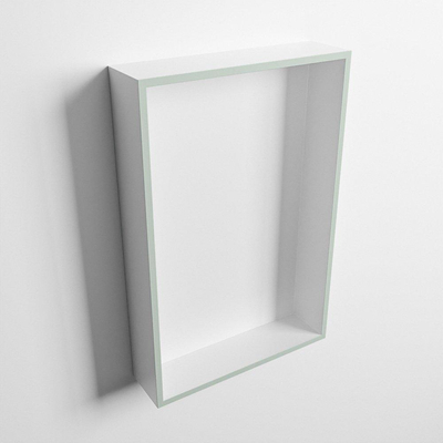 Mondiaz Easy nis 29.5x44.5x8cm voor Inbouw/opbouw 1 open vak Solid surface Talc/Greey