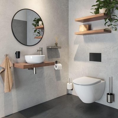 Tiger Carv Porte-rouleau de papier toilette - sans couvercle - inox brossé/noir