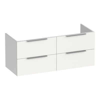 BRAUER Elevate wastafelonderkast 120 excl. opleggrepen 4 softclose lades en 2 sifon uitsparingen - mat wit