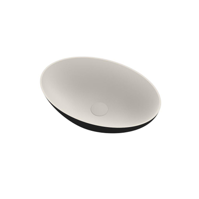Ideavit Solidthin lavabo 50x50x14.5cm solid surface ovale noir mat
