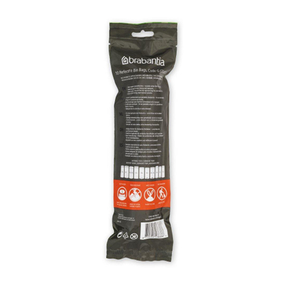 Brabantia PerfectFit Sac poubelle - fermeture à cordon - code G - 23-30 litres - 10 pièces/rouleau
