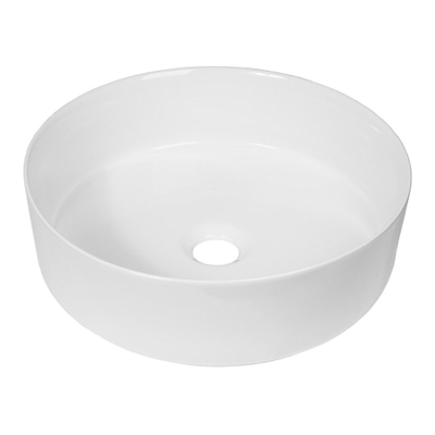 QeramiQ Dely Lavabo à poser - 36x12cm - sans trop-plein - rond - céramique - blanc brillant