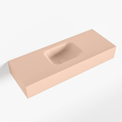 Mondiaz LEX Fontein - 80x30x12cm - wasbak midden - zonder kraangaten - solid surface - Rosee