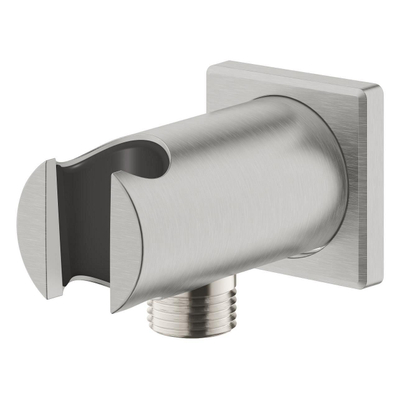 Grohe Rainshower Wandaansluitbocht - 1/2" - met houder - vierkante rozet - Supersteel (RVS)