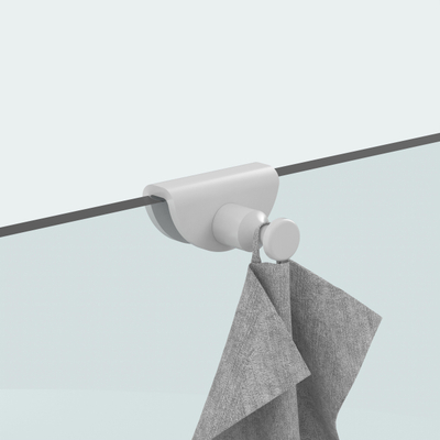 FugaFlow Eccelente Acces handdoekhaak voor glaswand - geschikt voor 8mm glas - mat wit