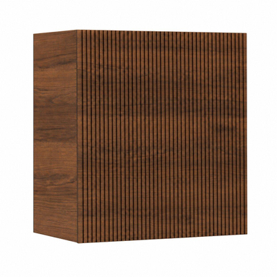 HR Badmeubelen fonteinmeubel 3D-front wave verticaal- 1 deur linksdraaiend push2open - 40x40x22cm - dark oak