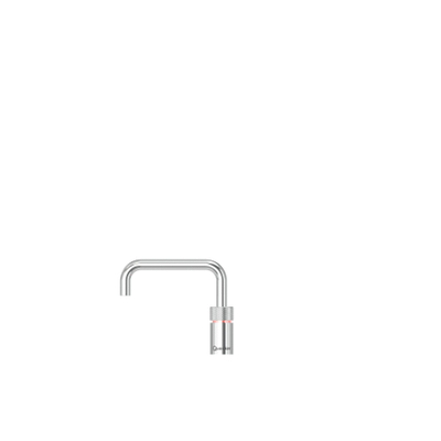 Quooker Nordic Square Twintaps kokendwaterkraan - draaibare uitloop - Combi incl. Cube reservoir - Warm / kokend / bruisend / gefilterd water - Chroom