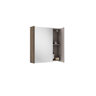 Saniclass Prime Armoire miroir - 60x63x16cm - incluant panneaux latéraux - noyer (bois)