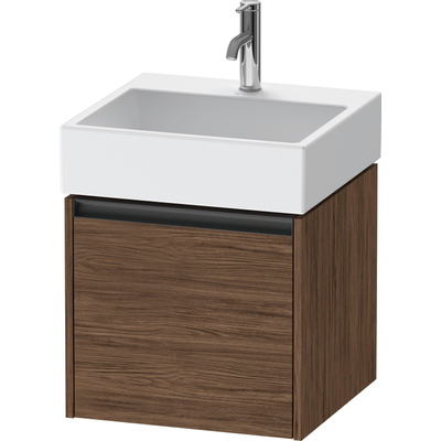 Duravit Ketho 2 meuble sous-lavabo avec 1 tiroir 48.4x46x44cm avec poignée anthracite noyer foncé mat