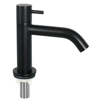 Differnz Hura kit lave-mains - 38.5x18.5x9cm - Rectangulaire - 1 trou de robinet - Robinet courbé noir mat - Céramique blanche