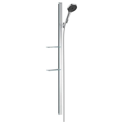 Hansgrohe RainFinity Glijstangset - met 130 - 3jet - handdouche - met zeepschaal - 150cm - met doucheslang - 160cm - hoogglans chroom