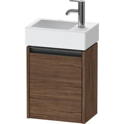Duravit Ketho.2 Wastafelonderbouwkast - met 1 deur - 36.4x23.8x44cm links - met greep antraciet - donker noten mat