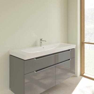 Villeroy & Boch Subway 2.0 wastafel - 1300x470mm - 1 kraangat ceramic plus - White Alpine (glans wit)