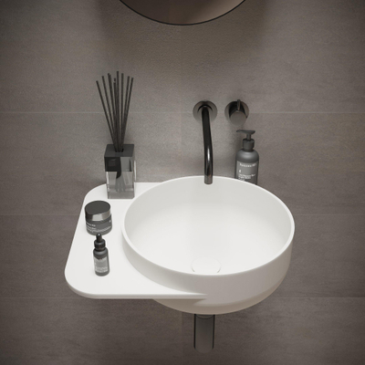 Ideavit SolidDual Lavabo 49x43x15,5cm 0 trous de robinet 1 cuve Solid Surface blanc mat