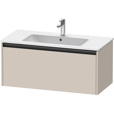 Duravit Ketho.2 Wastafelonderbouwkast - met 1 lade - 101x48x44cm - met greep antraciet - taupe mat