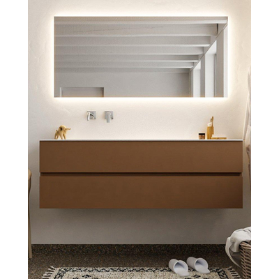 Mondiaz VICA ensemble de meuble de salle de bain - 150cm - meuble sous-vasque reposant - 2 tiroirs - lavabo cloud gauche - sans trou de robinet version XL 60cm de haut