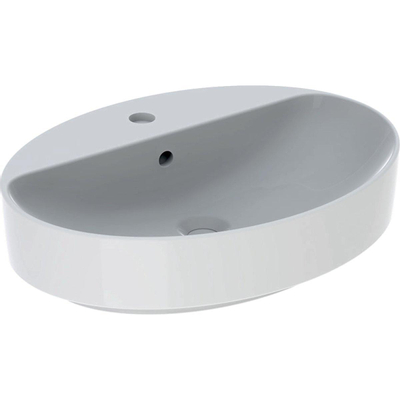 Geberit VARIFORM opzetwastafel - 60x45cm - met 1 kraangat - met overloop - glans wit