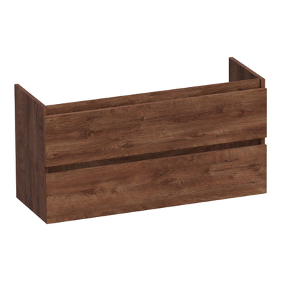 BRAUER Joy wastafelonderkast ondiep - 100x39x50cm - 2 softclose lades - greeploos - 1 sifon uitsparing - Forest Cacao