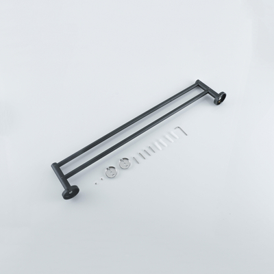 Fortifura Calvi Porte-serviettes - double - rond - Noir mat