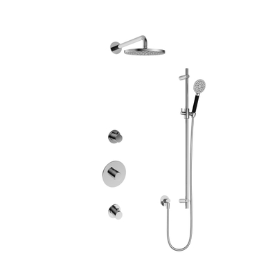 Hotbath Cobber IBS20 Regendoucheset - inbouw - 35cm wandarm - 20cm ronde hoofddouche - 3 standen handdouche - glijstang - hoogglans chroom