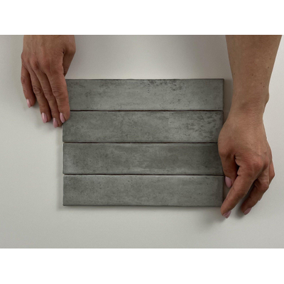 ÉCHANTILLON Terravito Dorelia carreau mural - 5x25cm - Grey brillant (gris)