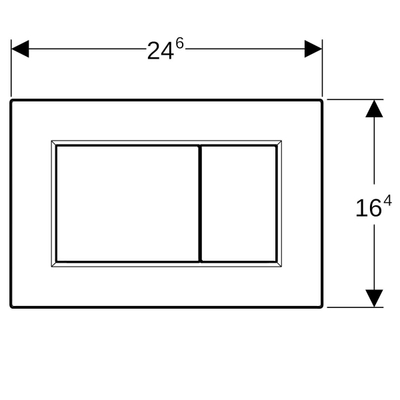 Plaque de commande Geberit Sigma01 - chasse d'eau à 2 boutons - carré - noir brillant