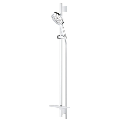 GROHE Rainshower SmartActive 130 Ensemble de douche mortier jointuresant - 90 cm - douchette ronde - 3 types de jet - douchette lisse - avec porte-savon - chrome