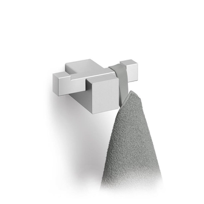 Zack Carvo Handdoekhaak - 7x3cm - dubbel - geborsteld RVS OUTLETSTORE