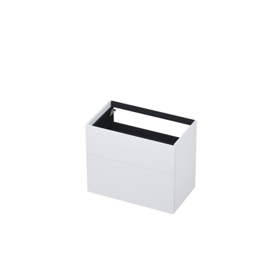 INK P2o Wastafelonderkast - 80x45x65cm - 2 lades - push to open - met rechte opdekfronten - MDF lak - Mat wit