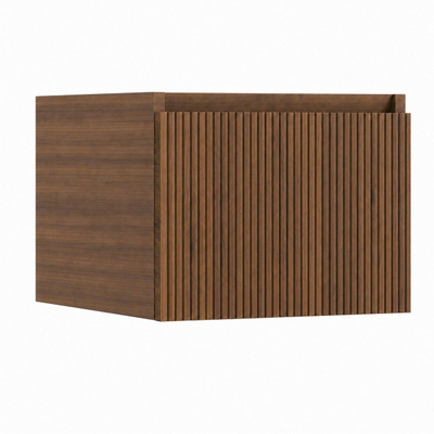 HR meubles de salle de bain Matrix meuble sous lavabo - 40x44.8x30cm - façade 3D - 1 tiroir - sans poignée avec bandeau de prise - chêne foncé