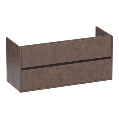 BRAUER Adore wastafelonderkast - 120x46x55cm - 2 softclose lades - greeploos - 1 sifon uitsparing - Erosion
