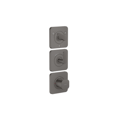 Hansgrohe Axor Citterio C afbouwdeel v. inbouw douchekraan thermostatisch v. 3 functies en cubic cutbrushed black chrome