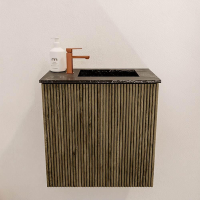 Mondiaz JOYA-DLUX 40cm toiletmeubel - kleur Dusk - Wastafel FAYE positie Rechts 1 kraangat kleur Lava.