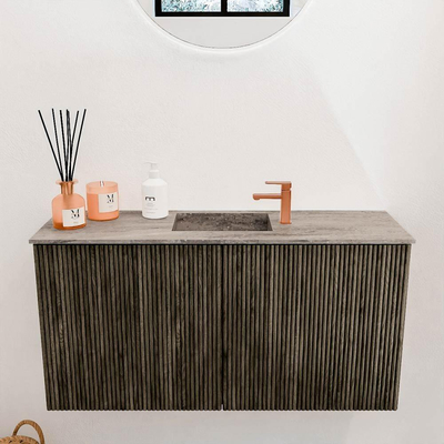 Mondiaz JOYA-DLUX Meuble de toilette 80cm - couleur Shadow - Vasque FAYE position Milieu 1 trou de robinet couleur Oza