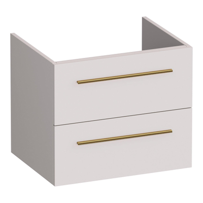 BRAUER Trust meuble sous-lavabo 60 sans poignées rapportées 2 tiroirs à fermeture douce et 1 découpe pour siphon - sable mat